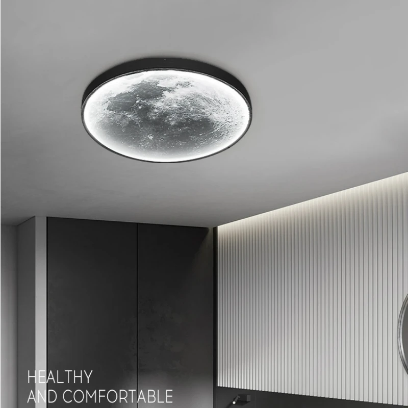 Lua moderna LED Lâmpada De Parede, Fundo Do Quarto, Sconce Light, Living Home Decor, Escadas De Terra Criativas, Luz Interior