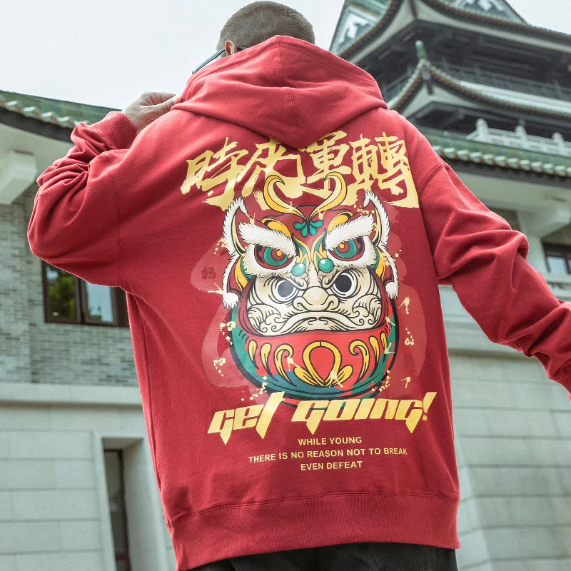 

Japanese Streetwear Graphic Print Mens Hoodies Harajuku Fashion Fleece Pullovers Oversized Loose Comfortable Y2K Sweatshirts