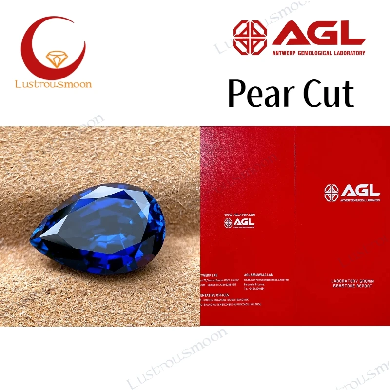 

Топ Королевская синяя грушевидная огранка, выращенный в лаборатории сапфир, драгоценный камень, синтетические сапфиры, цветной камень, выберите сертификат AGL