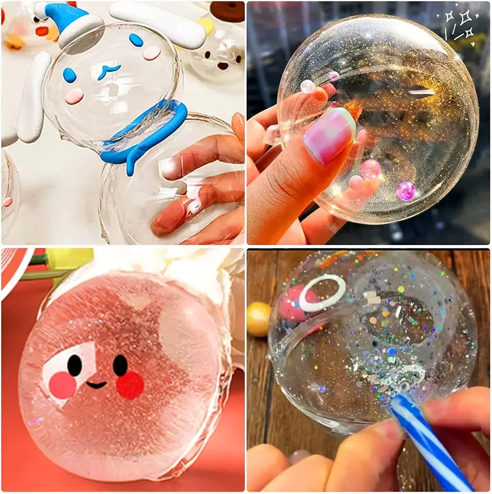 Nano Tape Bubble Kit Double Sided Tape Plastic Bubbles Balloon Two Sided Tape for  DIY Craft Kit Party Favors and Fidget Toys