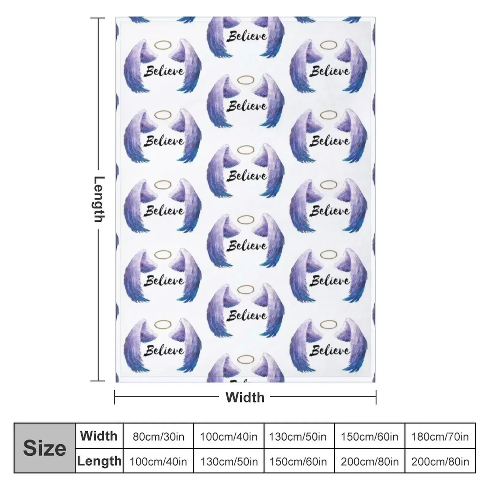 Believe, Guardian Angel Wings Throw Blanket Soft Plaid Quilt Heavy Travel Beach wednesday Blankets