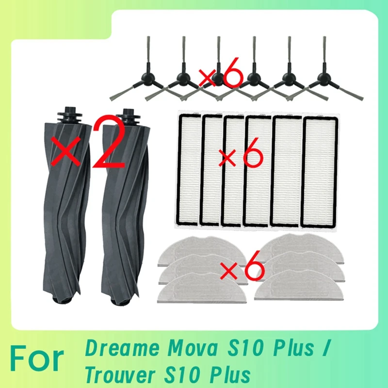 20 Pcs For Dreame Mova S10 Plus / Trouver S10 Plus Sweeping Robot Main Side Brush Mop Filter