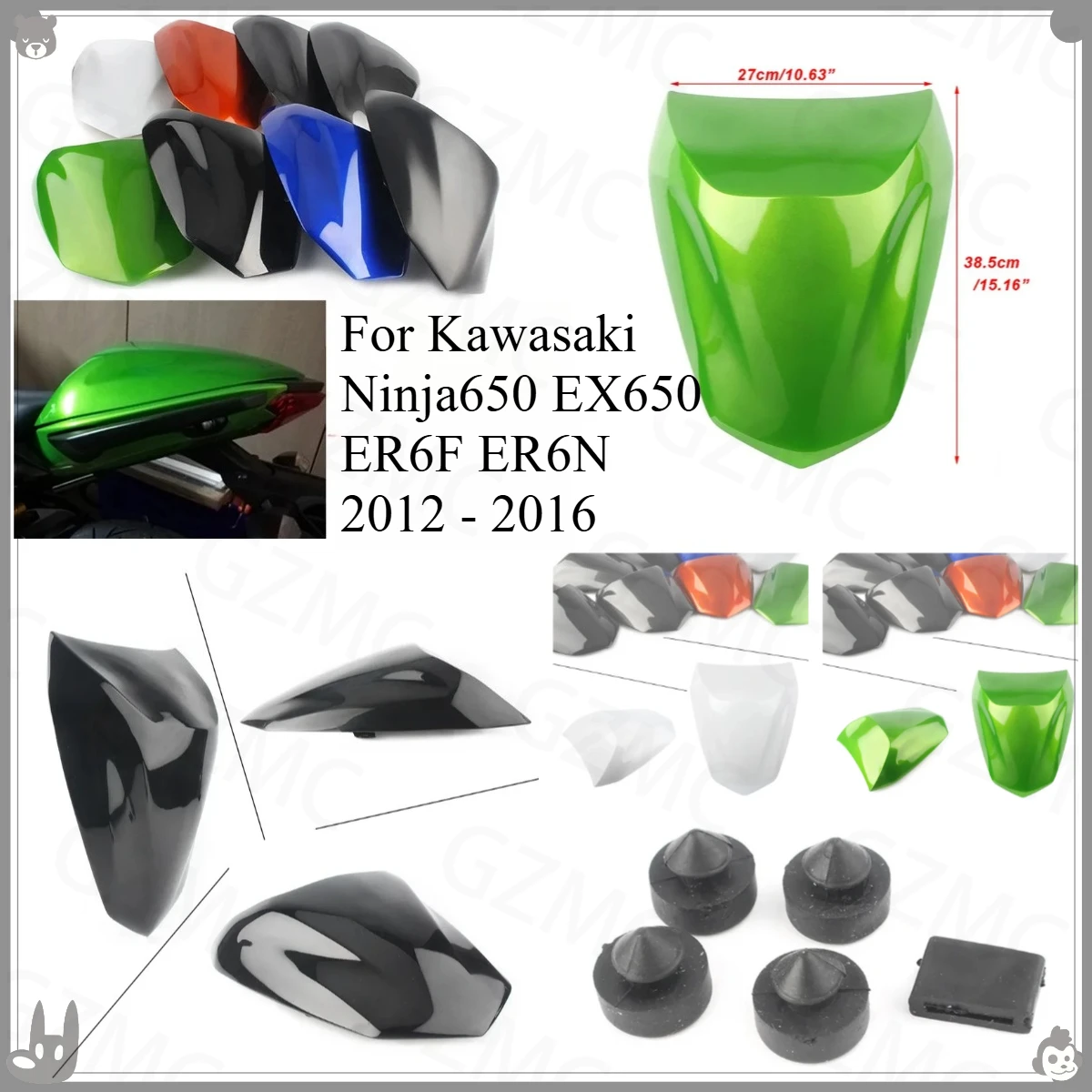 

Motorcycle Rear Seat Cover For Kawasaki Ninja 650 EX650 ER6F ER6N 2012 - 2016 Rear Passenger Cowl Seat Back Cover Fairing Part