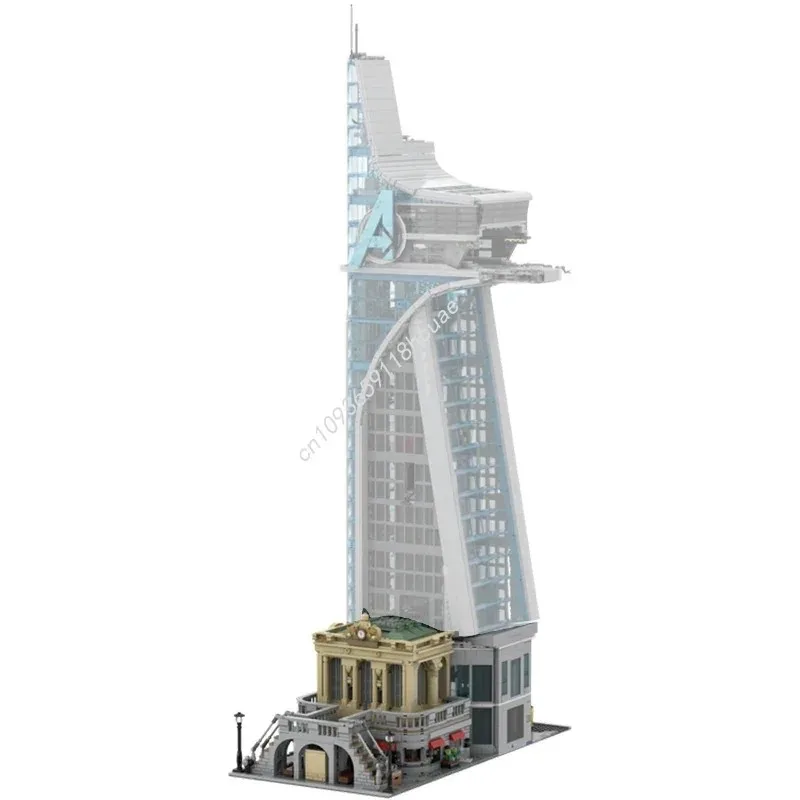2615PCS MOC Super Heroe AvengersS TowerฐานH: 42 "W: 13" D: 21 "(เหนือ 3 ฟุตสูง) รุ่นModular Building Blockซ้อนอิฐ