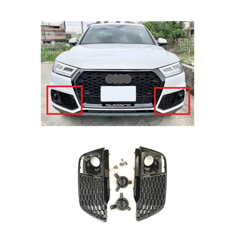 

Automotive Parts Fog Light Grille for Audi Q5 2018-2020 Upgrade RSQ5 Honeycomb Fog Lamp Cover