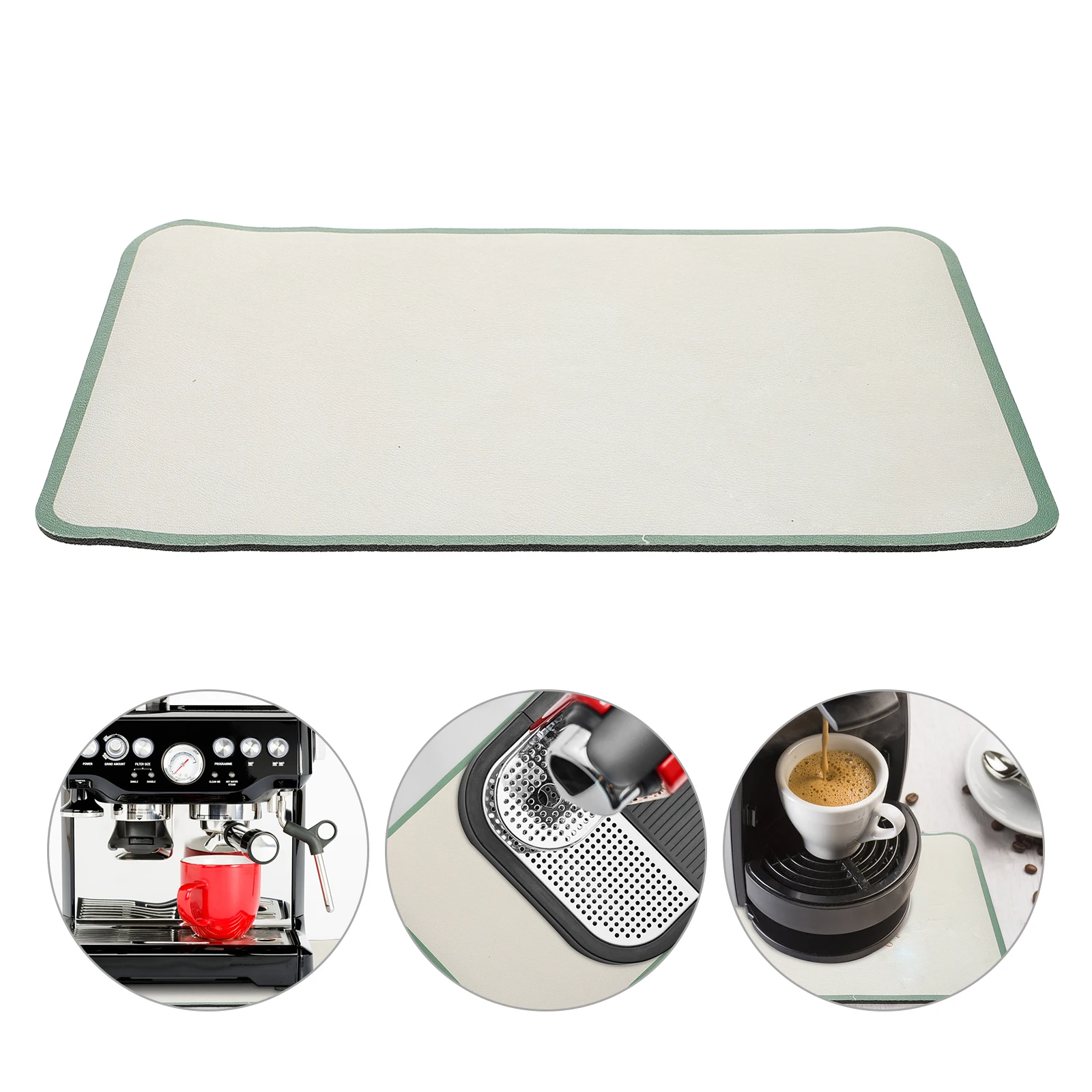 

Coffee Mat Thick Heavy-Duty PVC Countertop Kitchen Coffee Station Mat Washable Reusable Drain Pad Bar Accessory