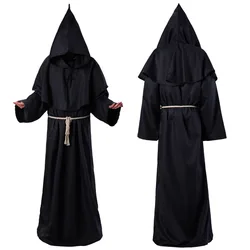Wizard Cloak Halloween Medieval Christian Friar Priest Robes Witch Cape Party Death Ghost Vampire Devil Cosplay Costumes
