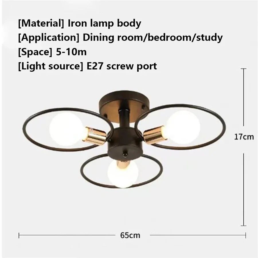 Tirvose الإبداعية LED الشمال الحديد الفن ضوء السقف رؤساء متعددة E27 الثريا غرفة المعيشة المنزلي غرفة نوم دراسة تركيبة إضاءة
