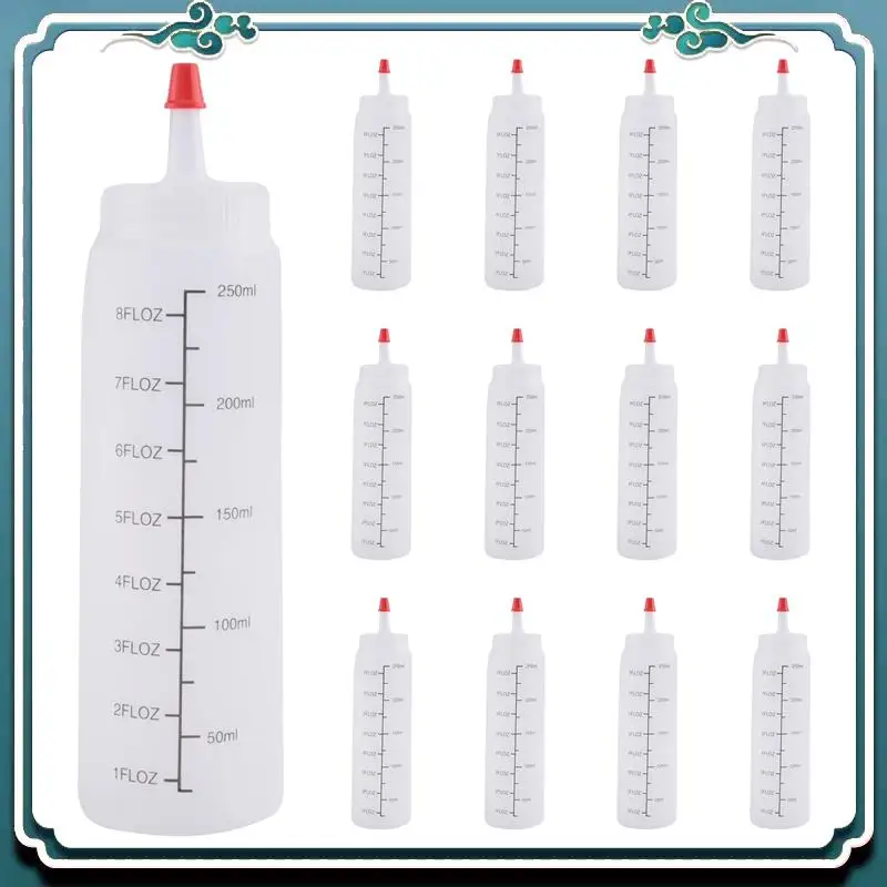 12-Pack 8 Oz Condiment Squeeze Bottles With Red Tip Cap - Durable Plastic Squirt Bottle For Ketchup, Sauces, Syrup Limited Time
