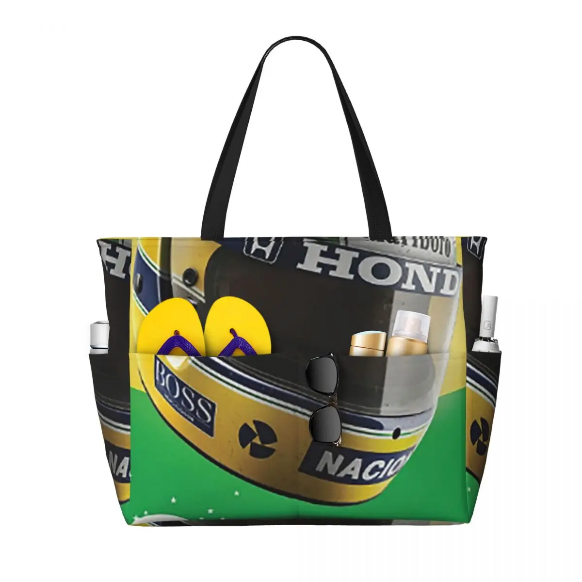 Ayrton Senna Racing Cars Beach Tote Bag Sport Gym Yoga Duffle Large Tote Bag Women Travel Bag Fitness bag