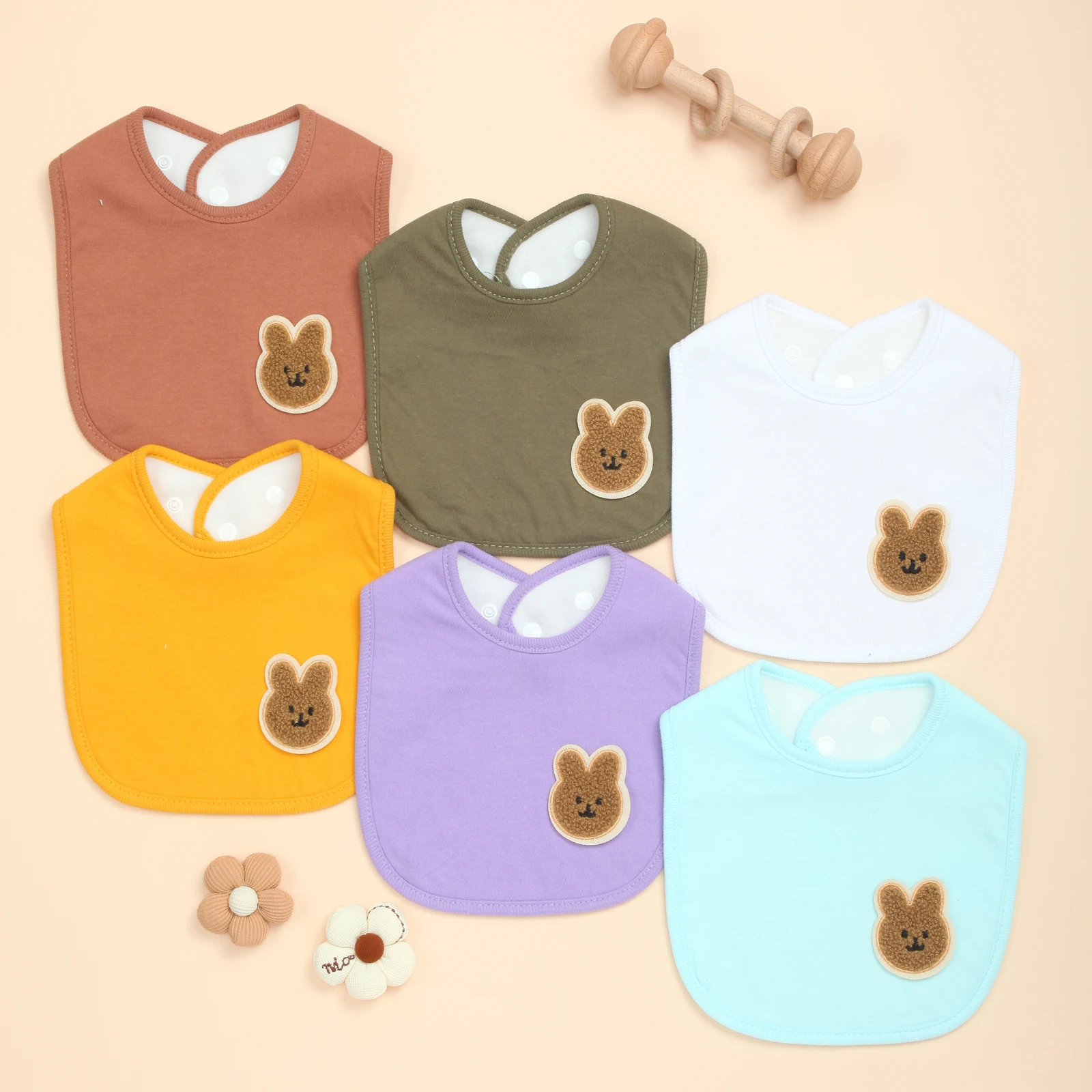 

Комплект из 6 мягких детских нагрудников унисекс, впитывающий нагрудник для прорезывания зубов, слюнотечения и кормления младенцев, легкий вес