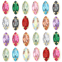 Glitter Leaf Acrylic Rhinestones Hand Sew On Acrylic Ornament Diamond Beads Dress DIY Crafts Claw Drill Accessories
