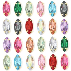 Glitter Leaf Acrylic Rhinestones Hand Sew On Acrylic Ornament Diamond Beads Dress DIY Crafts Claw Drill Accessories