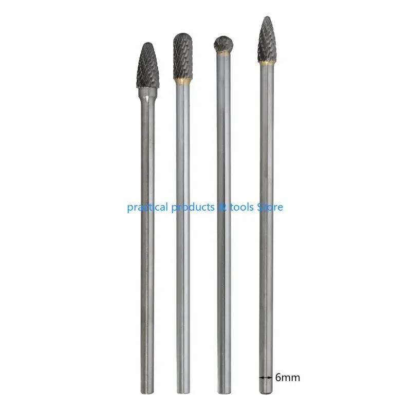 77JB โรตารี่ Burr Set Double Cut File Set Set Fits เครื่องมือโรตารี่