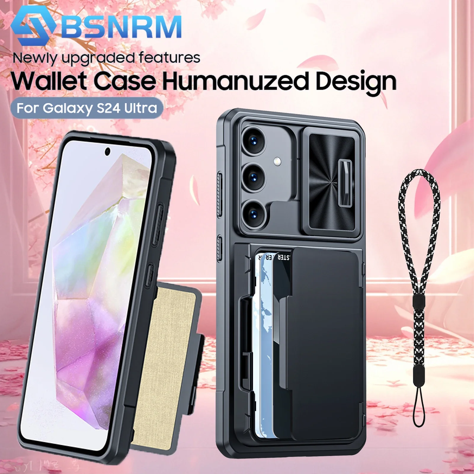 

Подарок на день матери для Galaxy A35, чехол для камеры, прочный противоударный силиконовый чехол для всего тела, чехол-кошелек для ПК + ТПУ, чехол для телефона