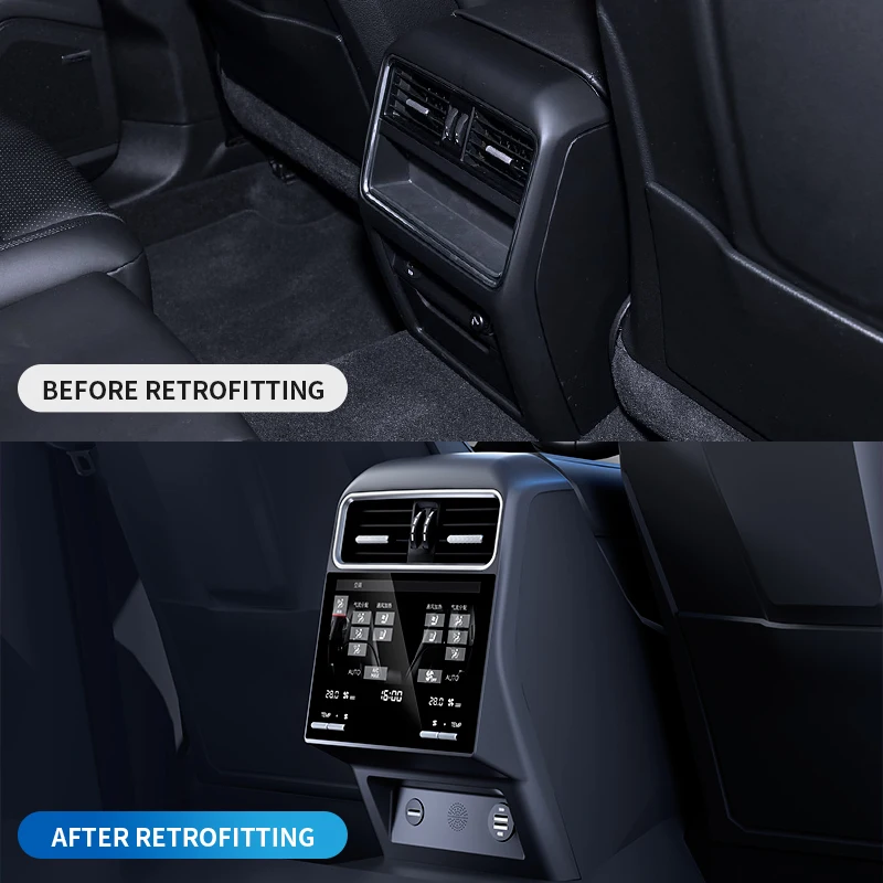 Upgrade Car AC Touch Panel for Porsche Cayenne 2018-2024 New Air Conditioner Panel with Rear Seat Vent Control