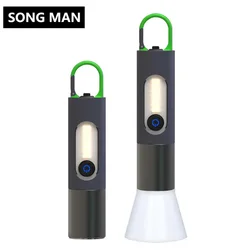 2023 New Rechargeable Lamp Waterproof Strong Flashlight IP55 Multi Functional Led Powerful Outdoor Torch Light Bike Song Man