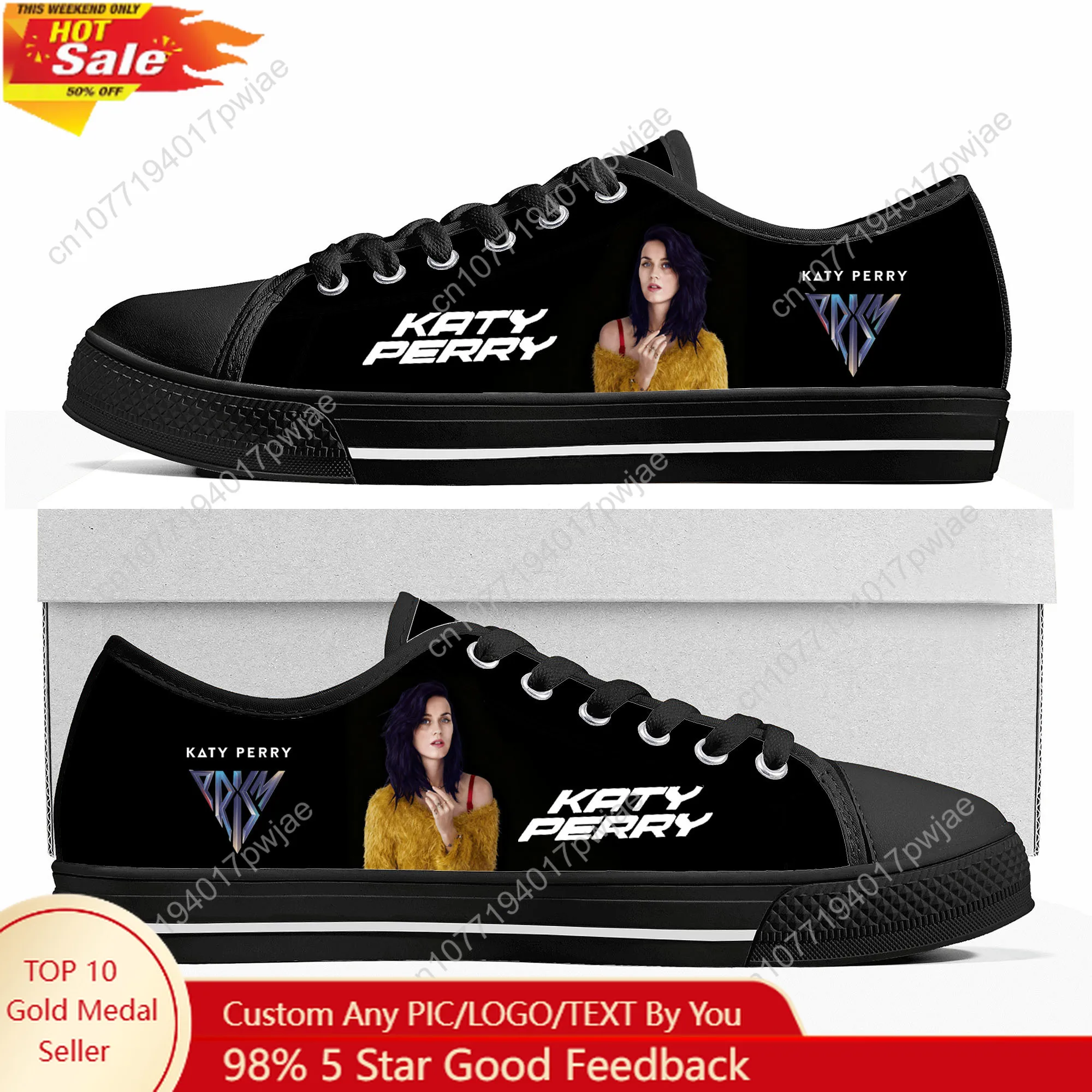 

Katy Perry Singer Low Top High Quality Sneakers Mens Women Canvas Sneaker Casual Couple Hiking Lightweight Custom Shoes