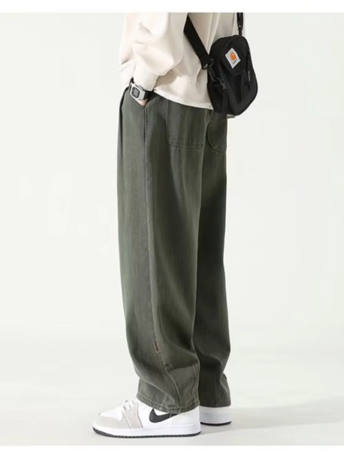 

Мужские повседневные рабочие брюки American High Street Sle, свободного кроя, для весны и осени, уличная одежда, большие размеры, длинные брюки для отдыха