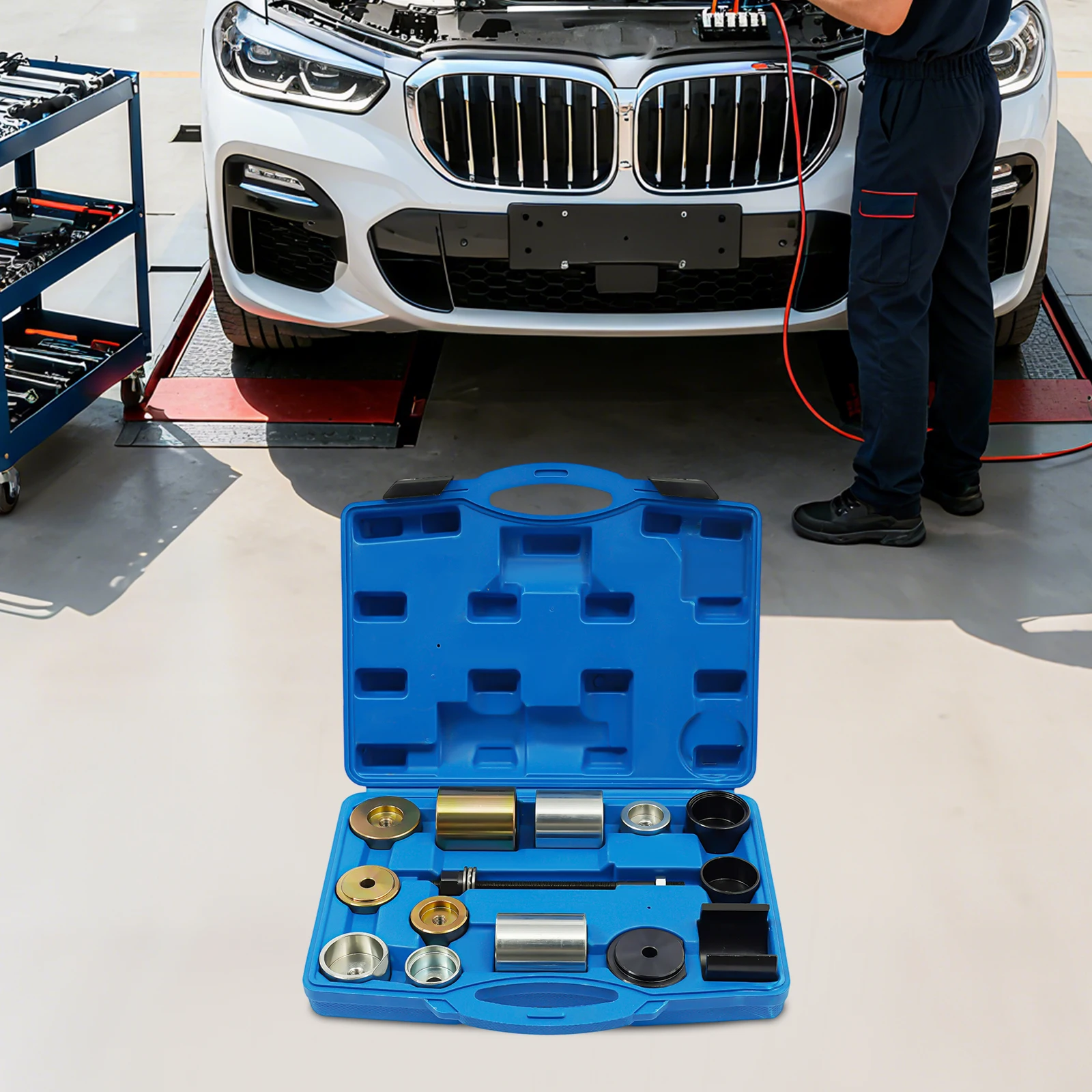 Image of Werkzeugsatz zum Entfernen der Eisenbuchse für E81 E87 E36 E46 E90 E60 Hinterradrahmen-Kugelgelenke Gummilager Werkstatt-Reparatursatz