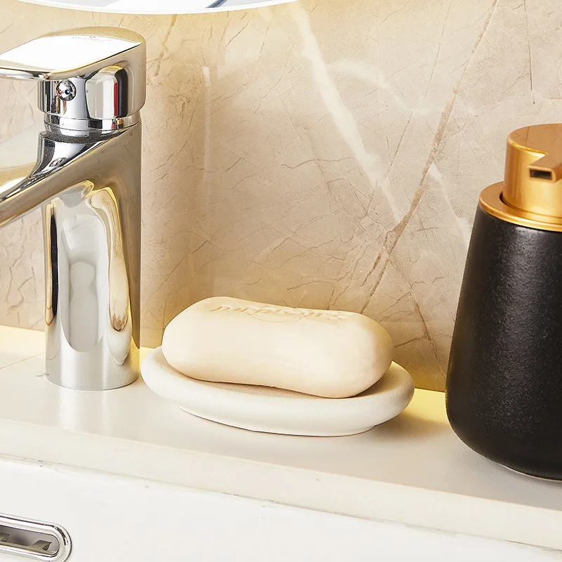 Minimalist Soap Holder Compact 11.2cm Size Waterproof Ceramic Finish Mini Dish for Small Shower Stall Apartment Renters bathroom accessories soap box soap dish holder