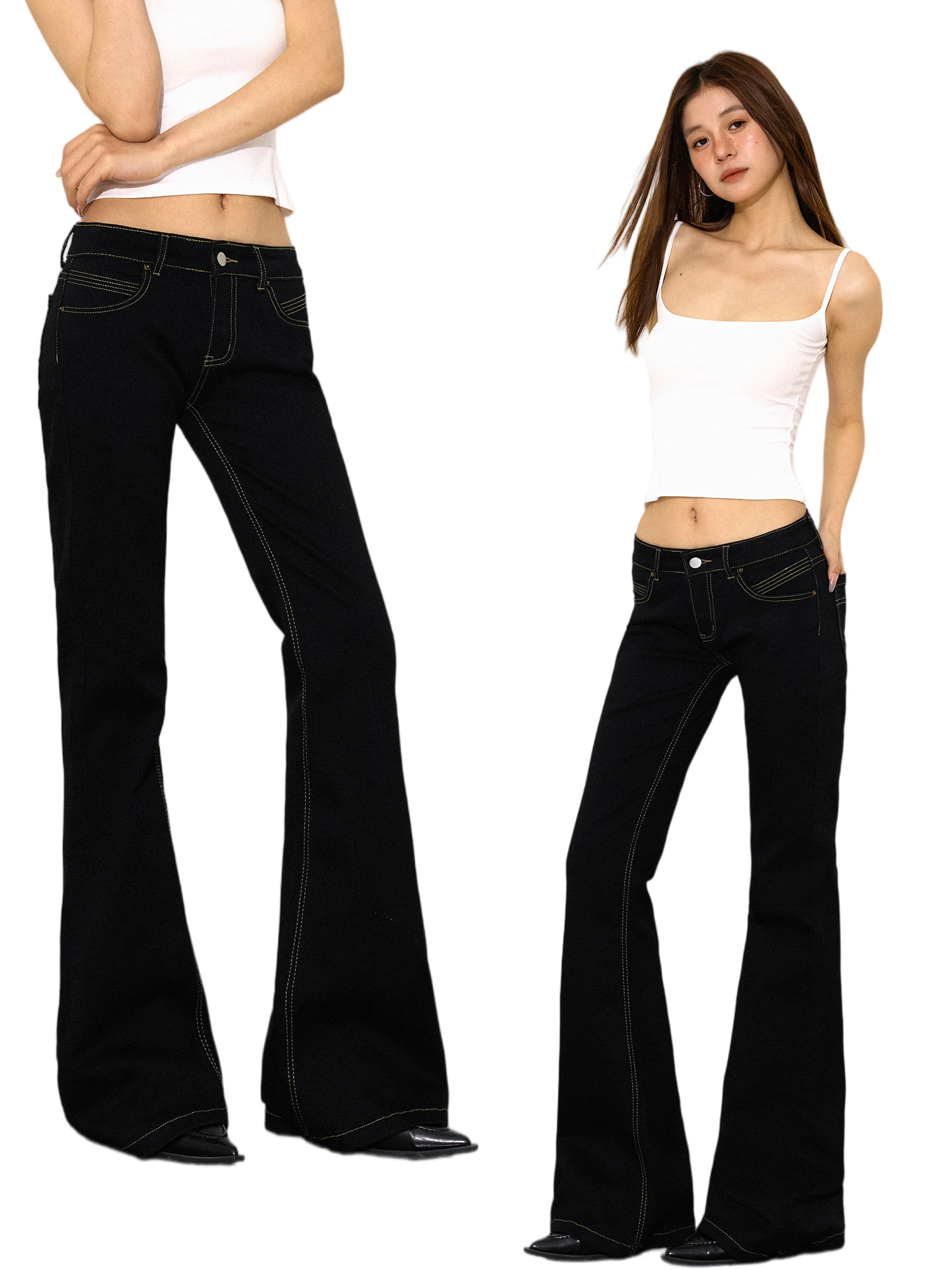 

Low Waist Slim Fit Bell Bot Jeans Women's Faionable Sexy Cotton Denim Pants Tightening Leggings Winter Spring New Sle