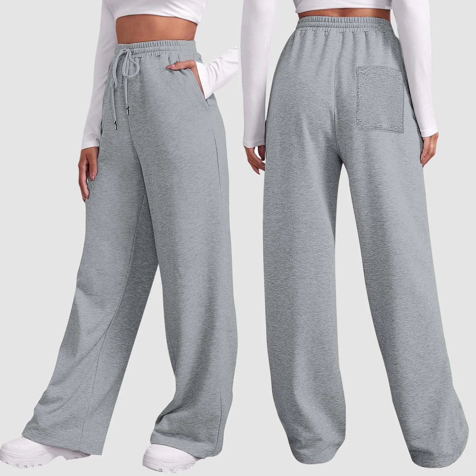 

Womens Trousers Sport Jogging Fleece Lined Sweatpants Straight Leg Pants Bottom Joggers Workout Casual Bottom Fall Basic Pants