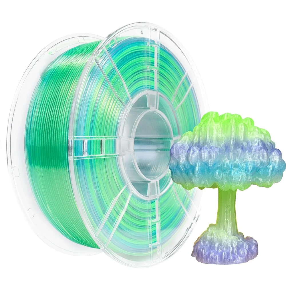 Crystal PLA Color Change Filament  1.75mm 1kg/500g/250g/200g 3D Printer Filament Gradient PLA Translucent Green Blue Yellow