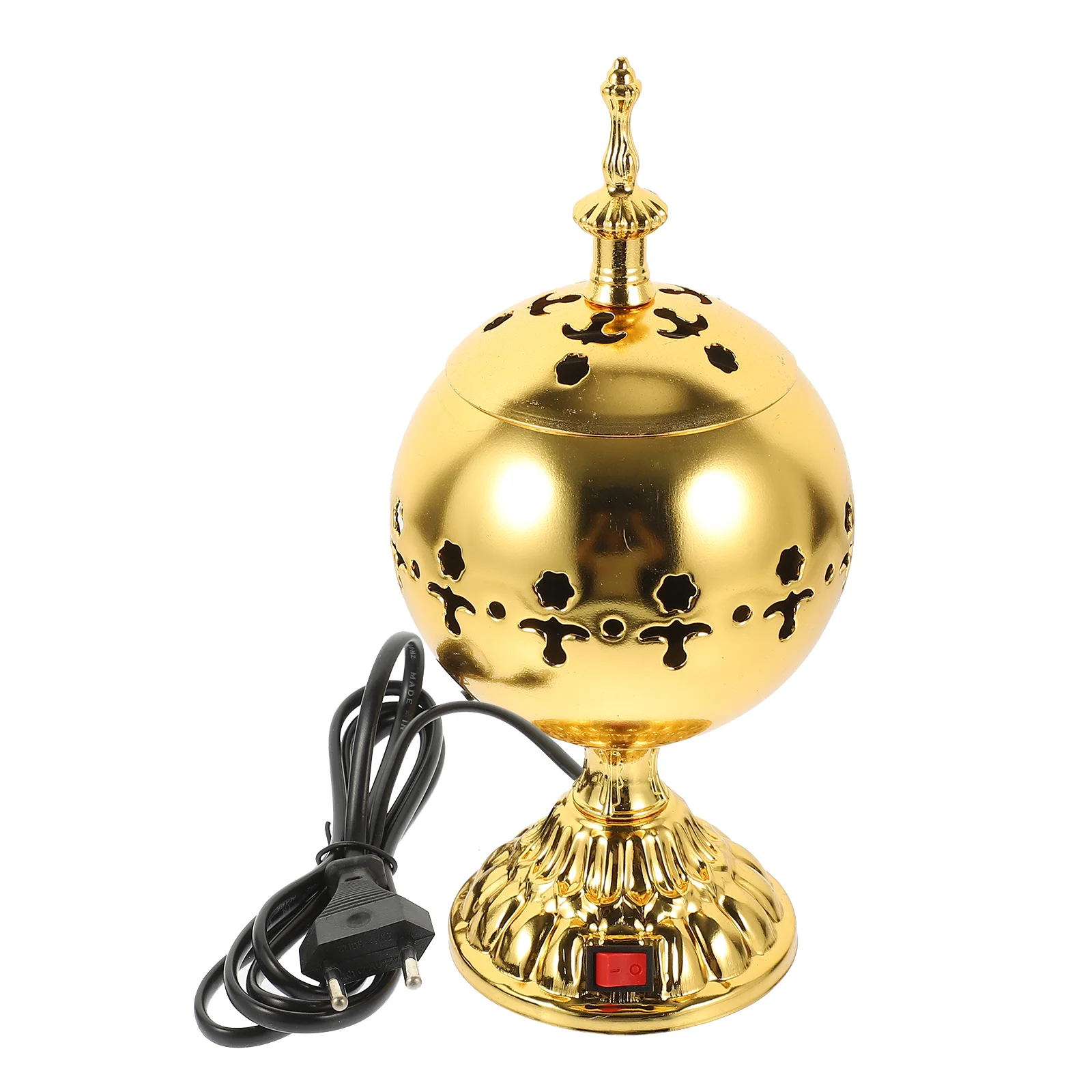 

Decor Incense Holder Plug-in Burner Aroma Retro Stove Electric Censer Middle East Centerpiece Golden