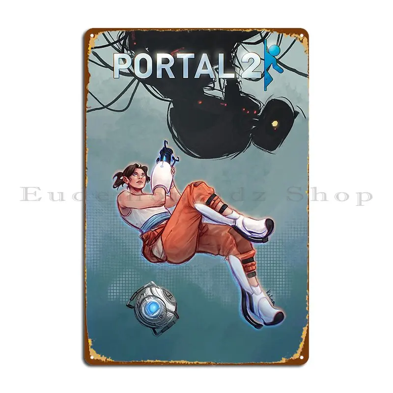 Portal 2 Metal Signs Pub Club Garage Decoration Wall Plaque Designs Tin Sign Poster