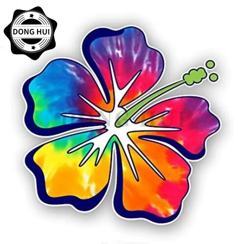 Hibiscus Flower Sticker Hawaii Sun Flower Kids Room Flower Shop Wall Sticker Motorcycle Refrigerator Helmet Laptop Mug Decal