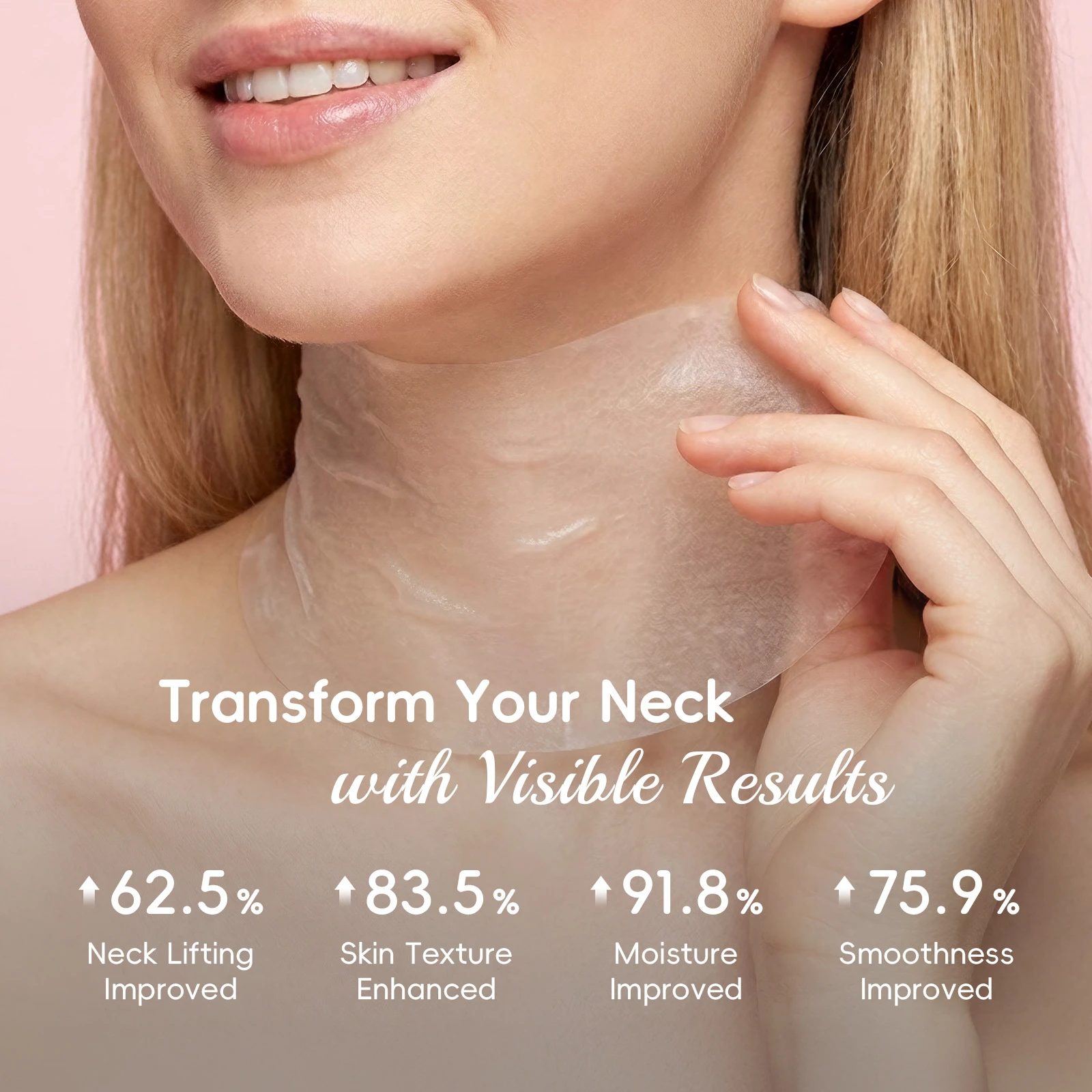 

LAIKOU Japanese Sakura Neck Treatment Mask, Firming Hydrating Collagen Neck Patch, Anti Aging Skincare 5 Sheets (25ml Each)