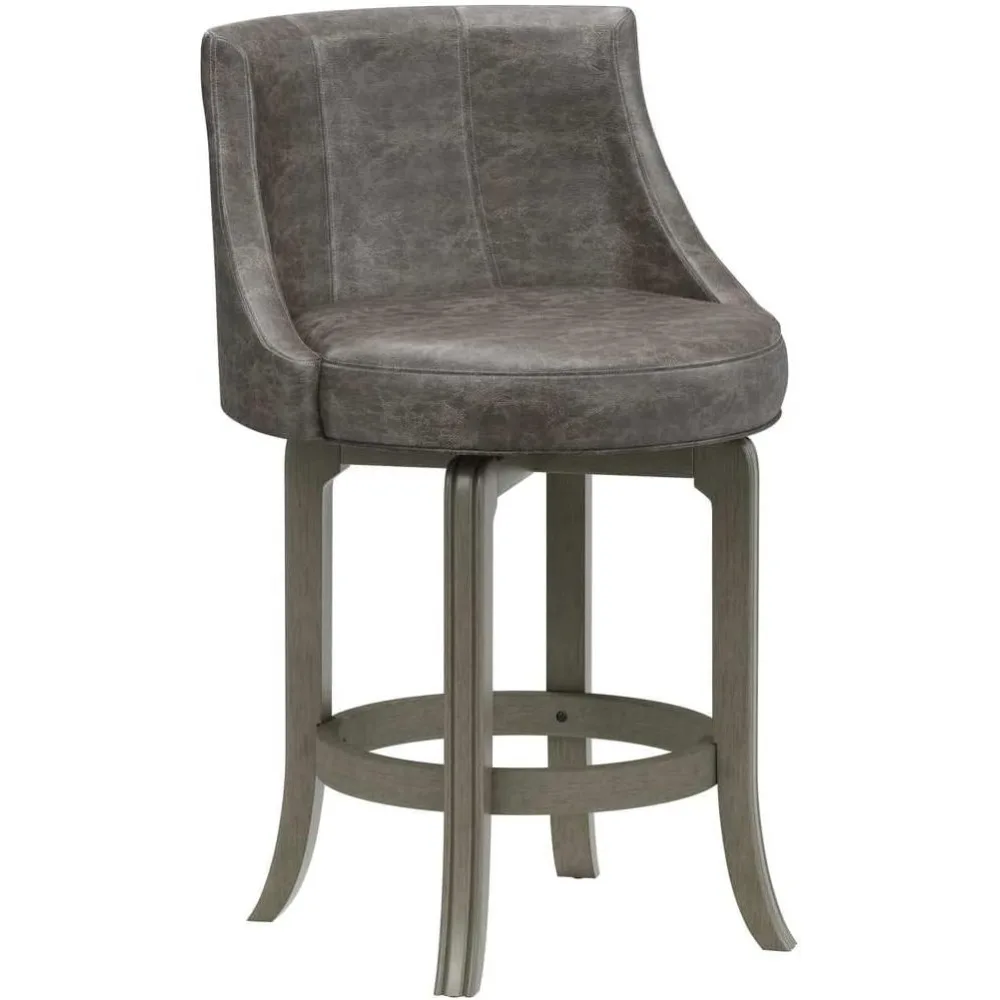 

Hillsdale, Napa Valley Wood Counter Height Swivel Stool with Upholstered Back, Aged