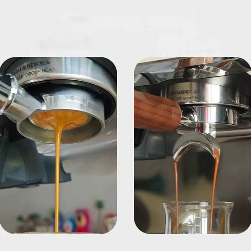Adaptador de Portafiltro de Café con Doble Boquilla Extraíble DT19 de 58 mm, Acero Inoxidable 304, Divisor de Espresso 2 en 1