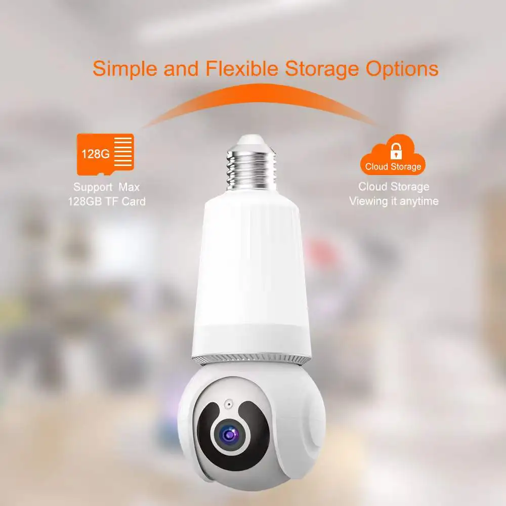 

3MP 1296P V380pro APP Nightlight Wireless PTZ IP Dome Camera IR Night Vision Motion Detection Home Security Alarm Baby Monitor