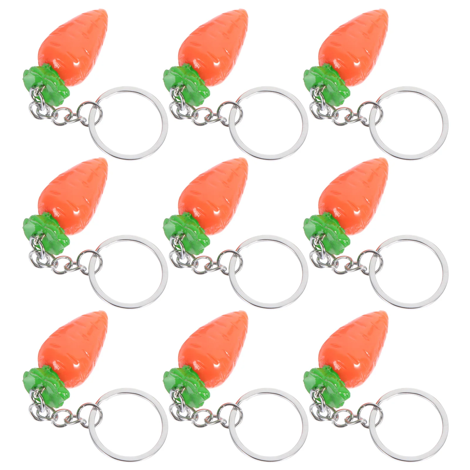 10 Pcs Carrot Keychain Bag Pendant Backpack Ornament Hanging Mini Carrots Plastic Decor Decorative Travel