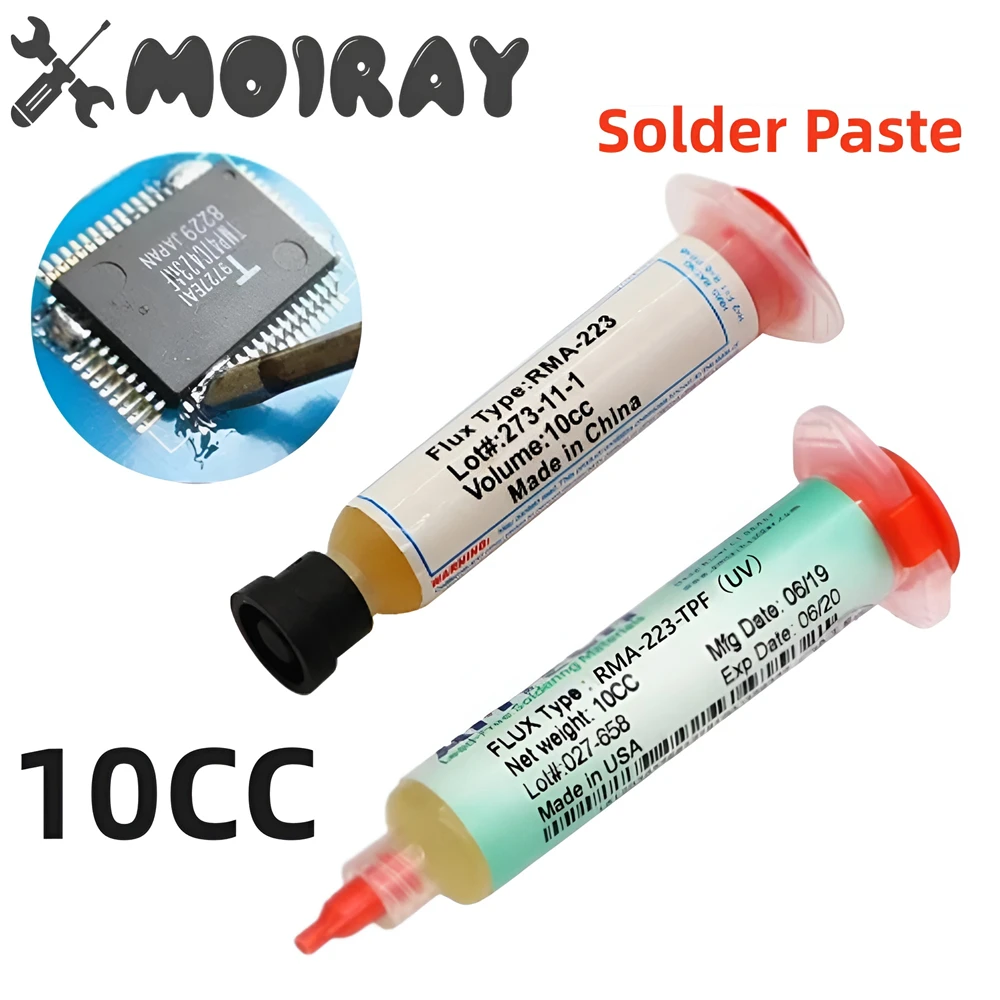 Flux For Soldering Solder Paste RMA223 Soldering Paste Grease Computer Chips Phone LED BGA SMD PGA PCB Repair Tools TPF UV 10cc