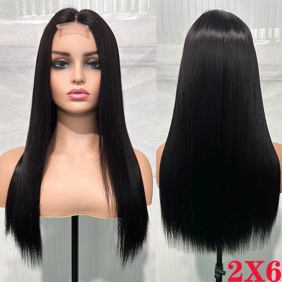 100% Double Drawn Hair Bone Silky Straight Human Hair Wigs 300 Density HD 2X6 4x4 Closure Glueless Wigs Wear And Go Pre Plucked