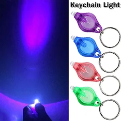 LED Mini Keychain Light UV Flashlight Lamp Button Battery Torch Keychain Flashlights Purple Light Torch Ultraviolet Flashlights