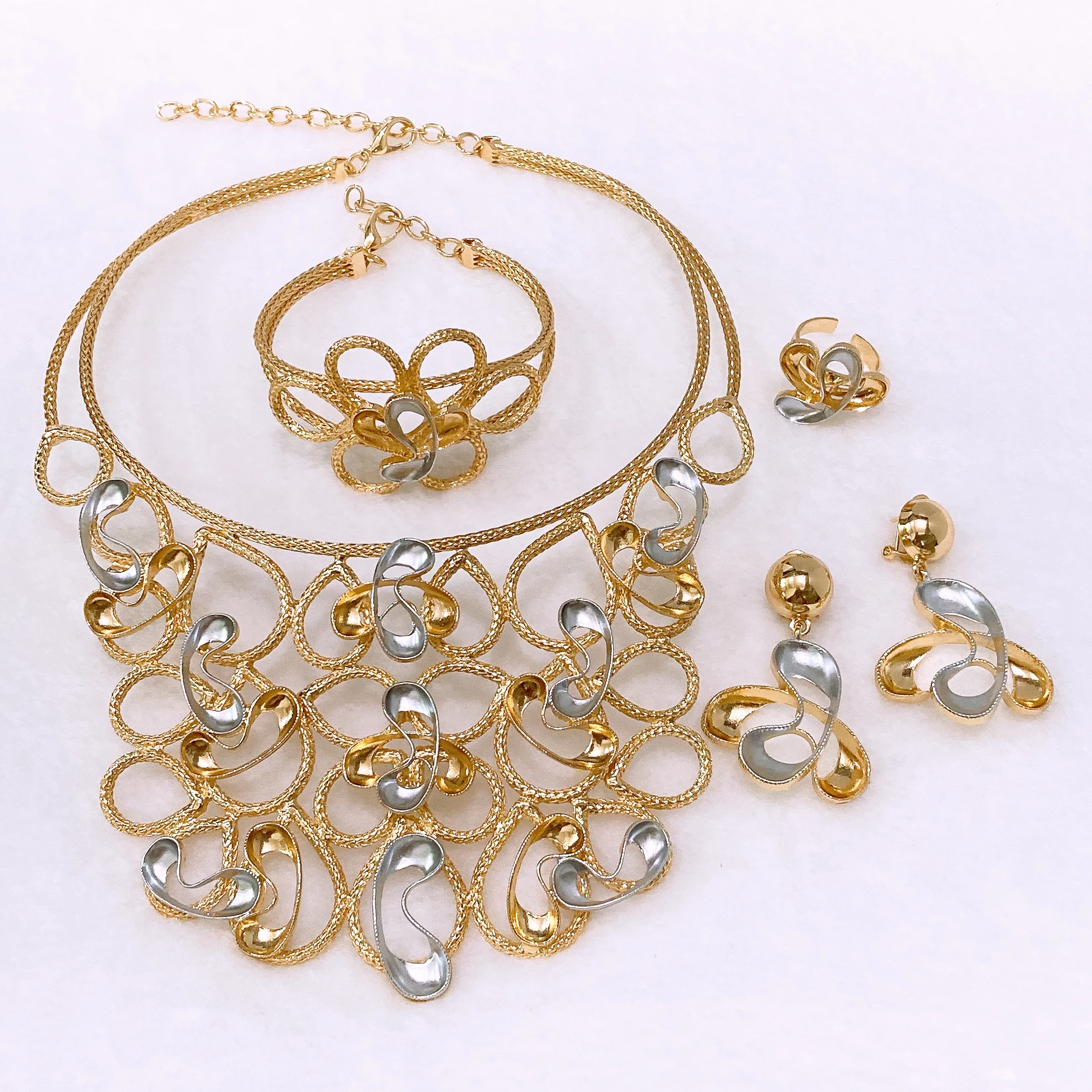 

Массивный специальный геометрический бразильский комплект ювелирных изделий, персональный модный воротник llaveros, булавка Pulseras, подвесные щупальца, Anillo, комплект из 4 предметов