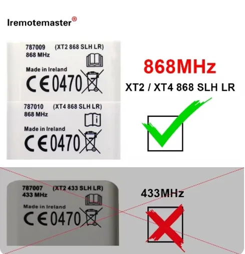 For Cryptographic  Compatible with Black XT2 868 SLH LR Rolling Code Duplicator Gate Openers 787009 7870101 Garage Door Remote