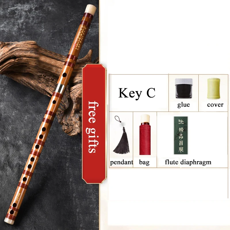 Chinese Bamboo Flute Dizi Traditional Flute Bamboo for Beginners Key C D E F G Musical Instruments