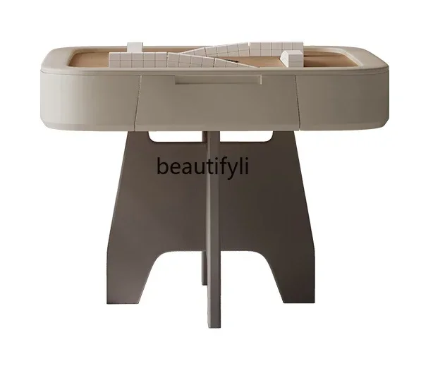 

LJYFully automatic high-end solid wood rotatable desktop mahjong machine dining table dual-purpose multi-functional small apartm