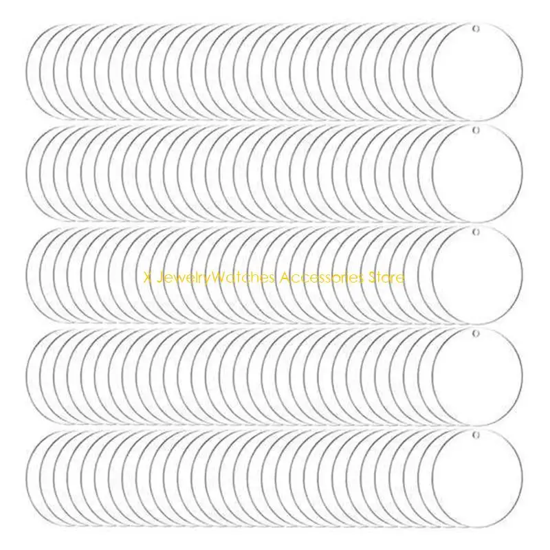 

31KD 200 шт. Прозрачный акриловый брелок для ключей Круглая форма Пластиковый брелок для ключей Заготовка для ключей