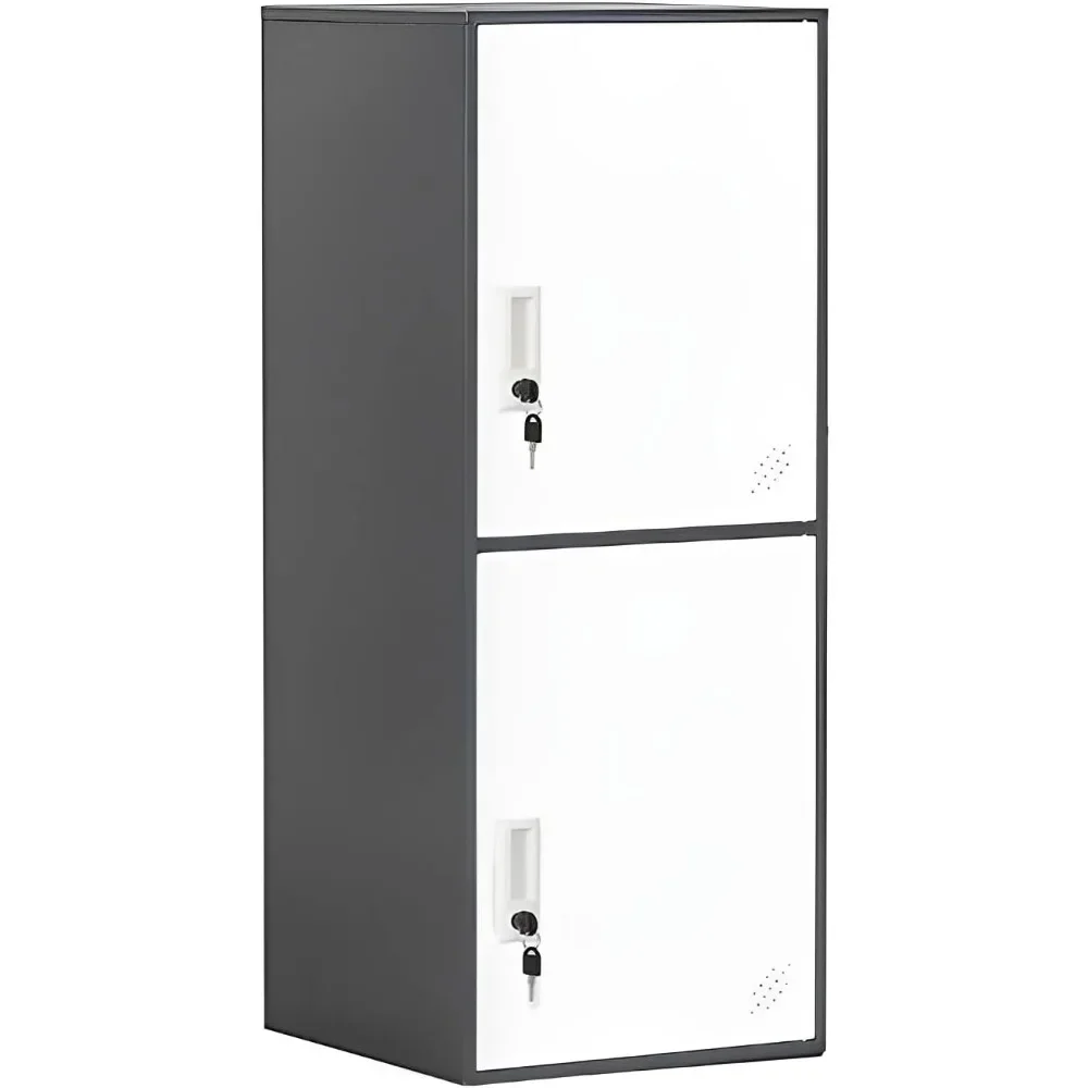 

2 Door Vertical Stackable Storage Cabinet with Lock,Anti-Failing Device, Metal Lcoker,Organizer for Office, Home, Gym, School,Em