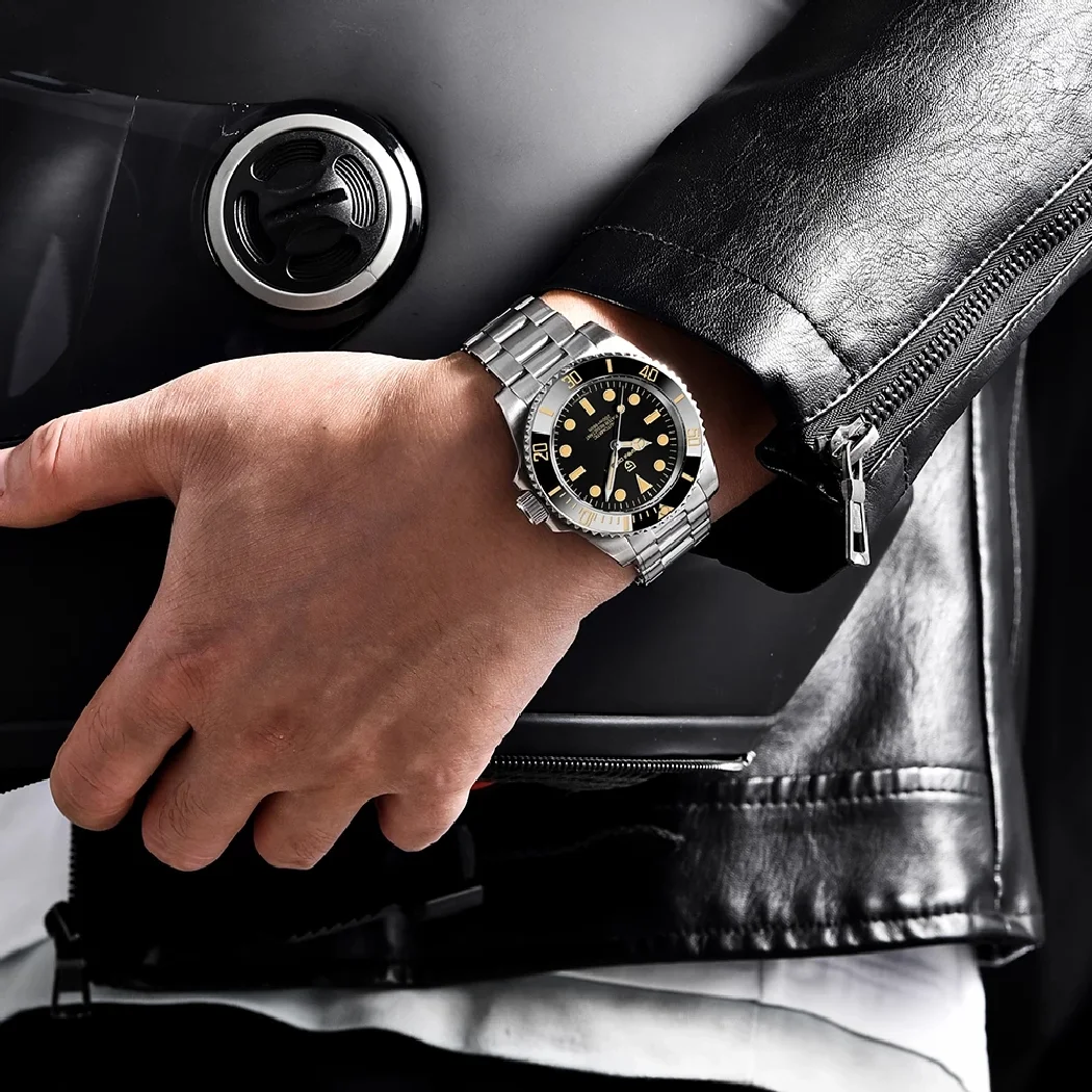 PAGANI تصميم الرجال ساعة اليد الميكانيكية السيراميك الحافة NH35 ساعة أوتوماتيكية الياقوت الفولاذ المقاوم للصدأ 200 متر مقاوم للماء Reloj Hombre