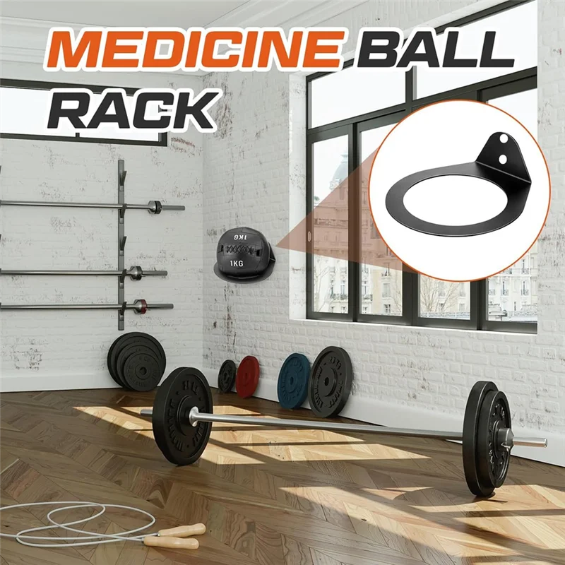 Abvh-rack de armazenamento de parede de bola de medicina rack de bola de medicina, 8.9 pol. de diâmetro interno, armazenamento montado na parede de rack de 88 libras