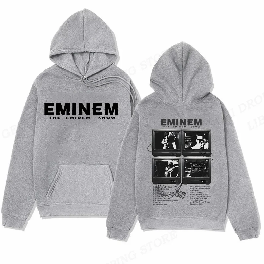 Men Fashion Hoodie Japanese Y2k Sweatshirt Warm Fleece Hoodies Sweatshirts Men's Clothing Slim Shady Coats Rapper Eminem Hoodies