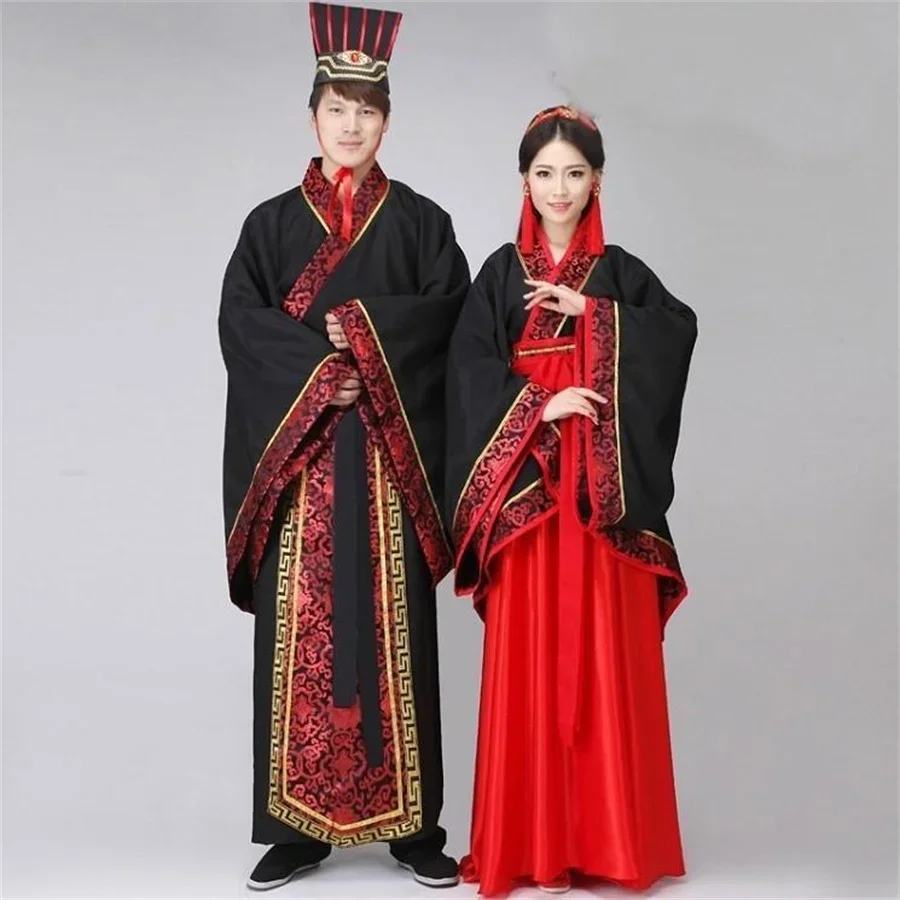 Abito lungo Hanfu a maniche lunghe Patchwork Stile antico Costumi tradizionali cinesi Gonna da prestazione Abito cinese Tang Cheongsam