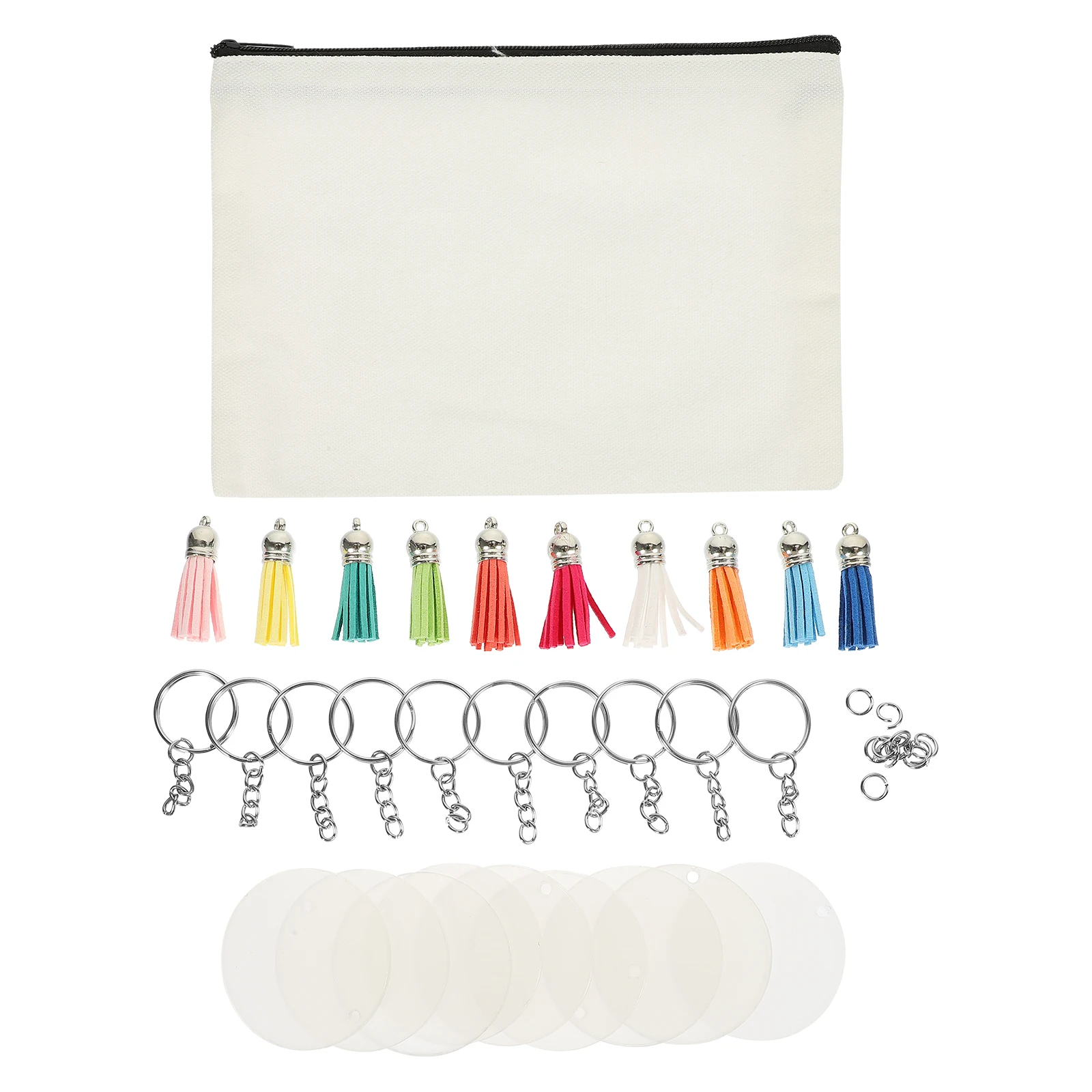 

1 Set Large Capacity Pencil Diy Canvas Pen Bag Portable Stationery Storage Zipper Design Blank Pen Pouch Students Bag